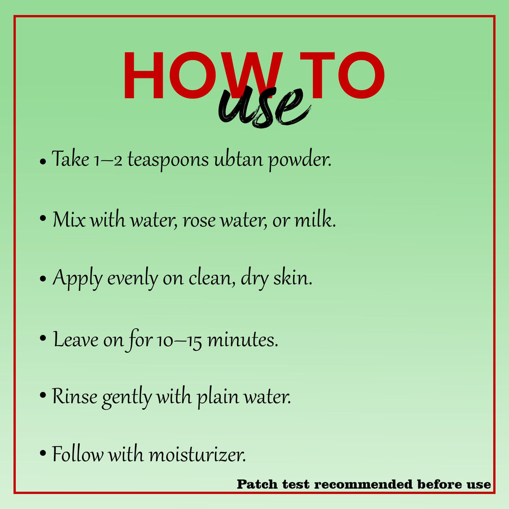 minature applying ubtan face mask showing gentle coverage and ritual care benefit