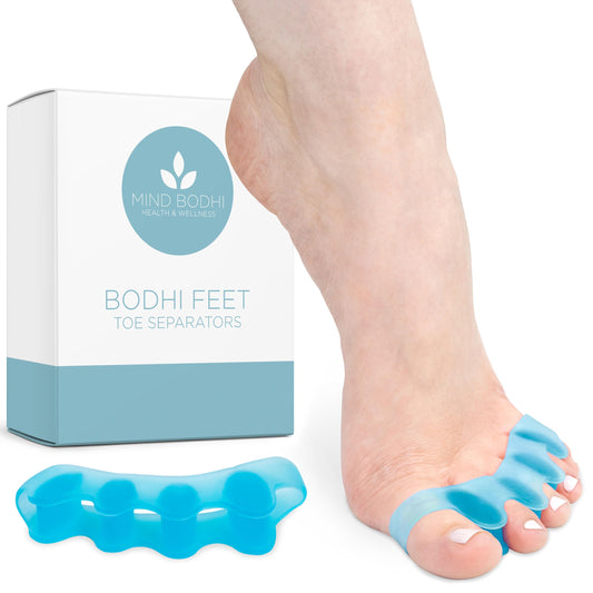 Mind Bodhi front packaging showing blue toe separators and benefits
