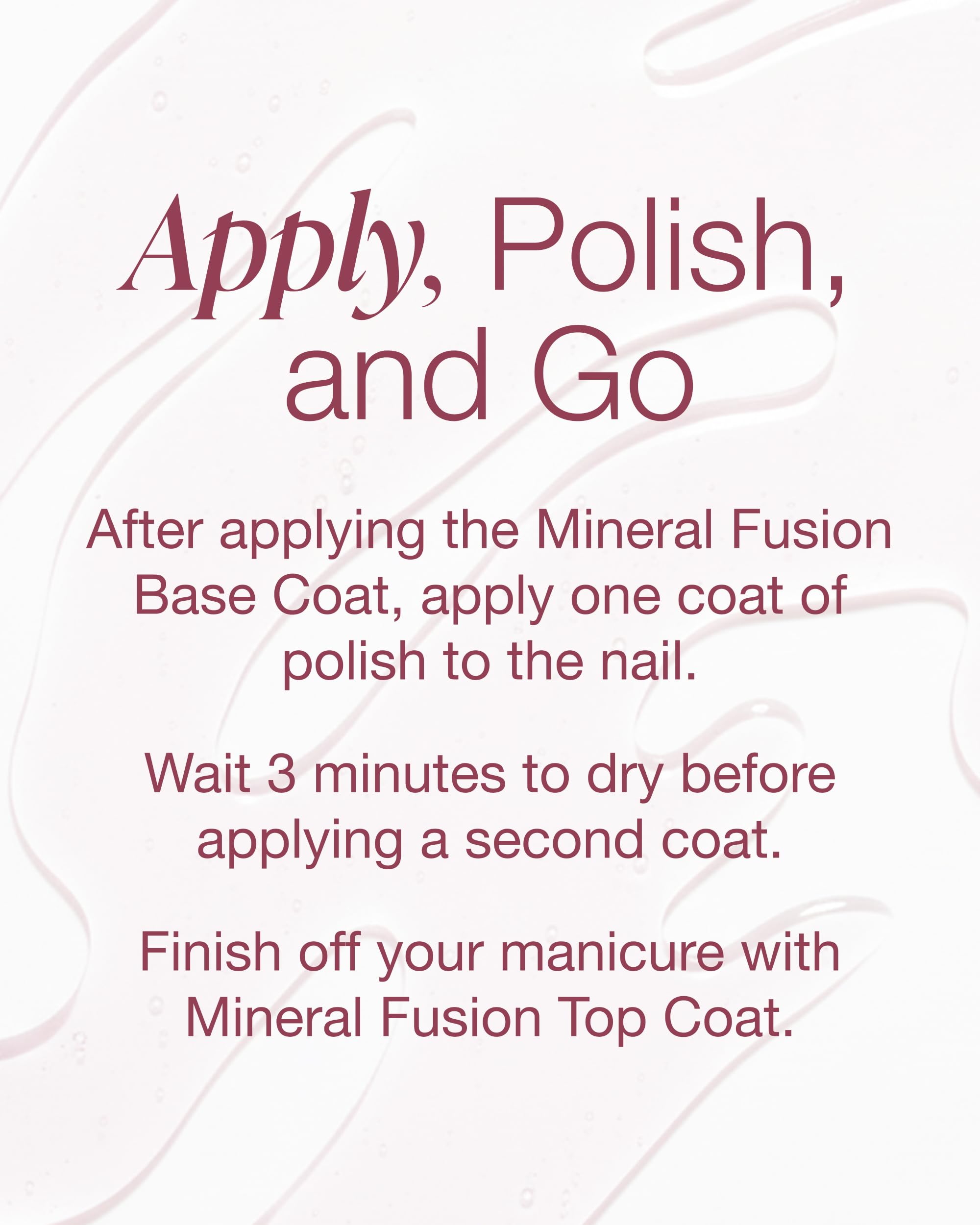 Mineral Fusion applied on manicured nails for durable, chip-resistant look