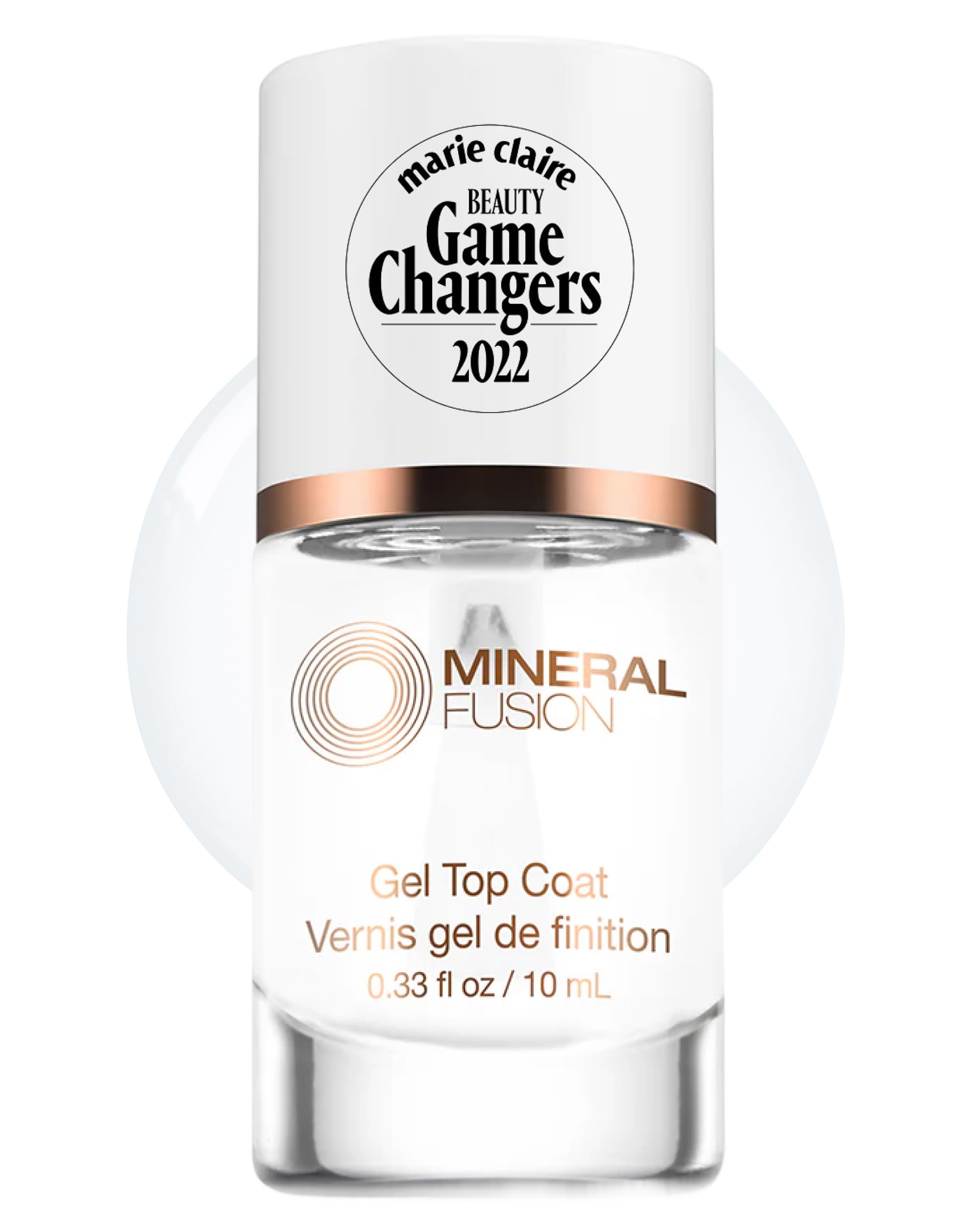 Mineral Fusion front bottle showing product and glossy benefit