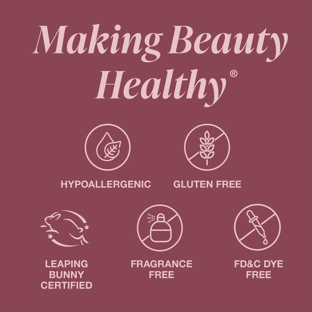 Mineral Fusion ingredient display with jojoba oil and shea butter benefits