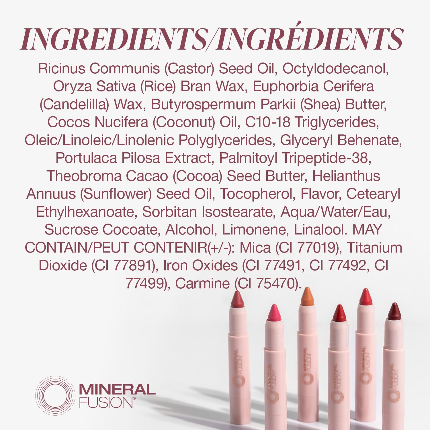 Mineral Fusion product label close-up showing hypoallergenic and cruelty-free benefits