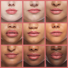 Mineral Fusion lip swatch on hand demonstrating buildable coral color