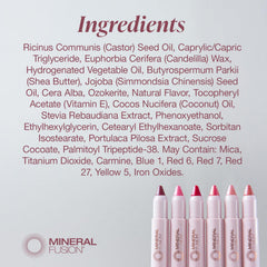 Mineral Fusion ingredients label detailing clean, hypo-allergenic formula