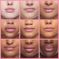 Mineral Fusion lip tint applied on lips showing natural sheer color