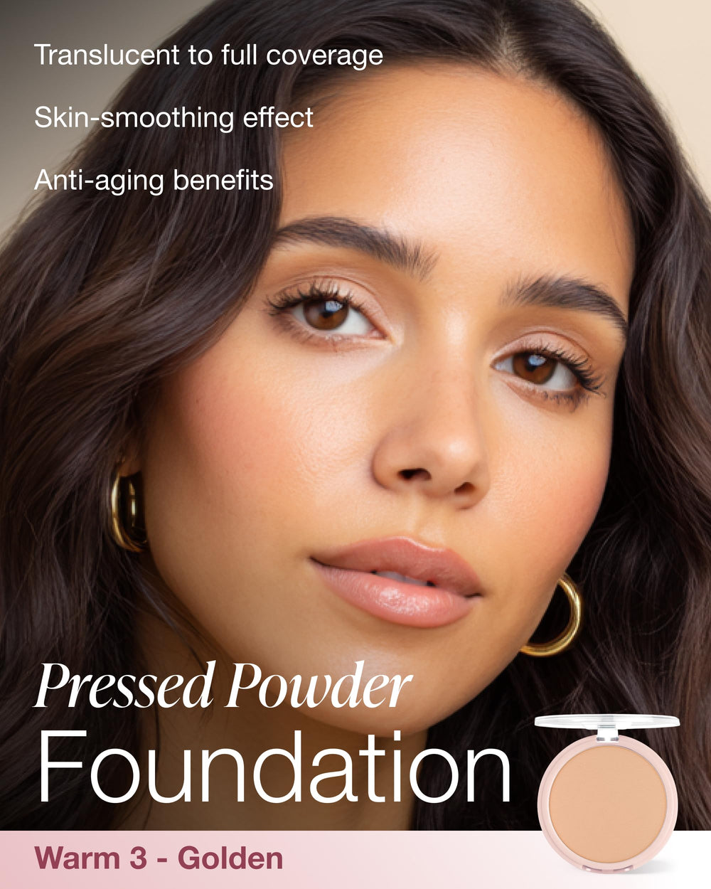 Mineral Fusion open pan revealing pressed powder for convenient coverage