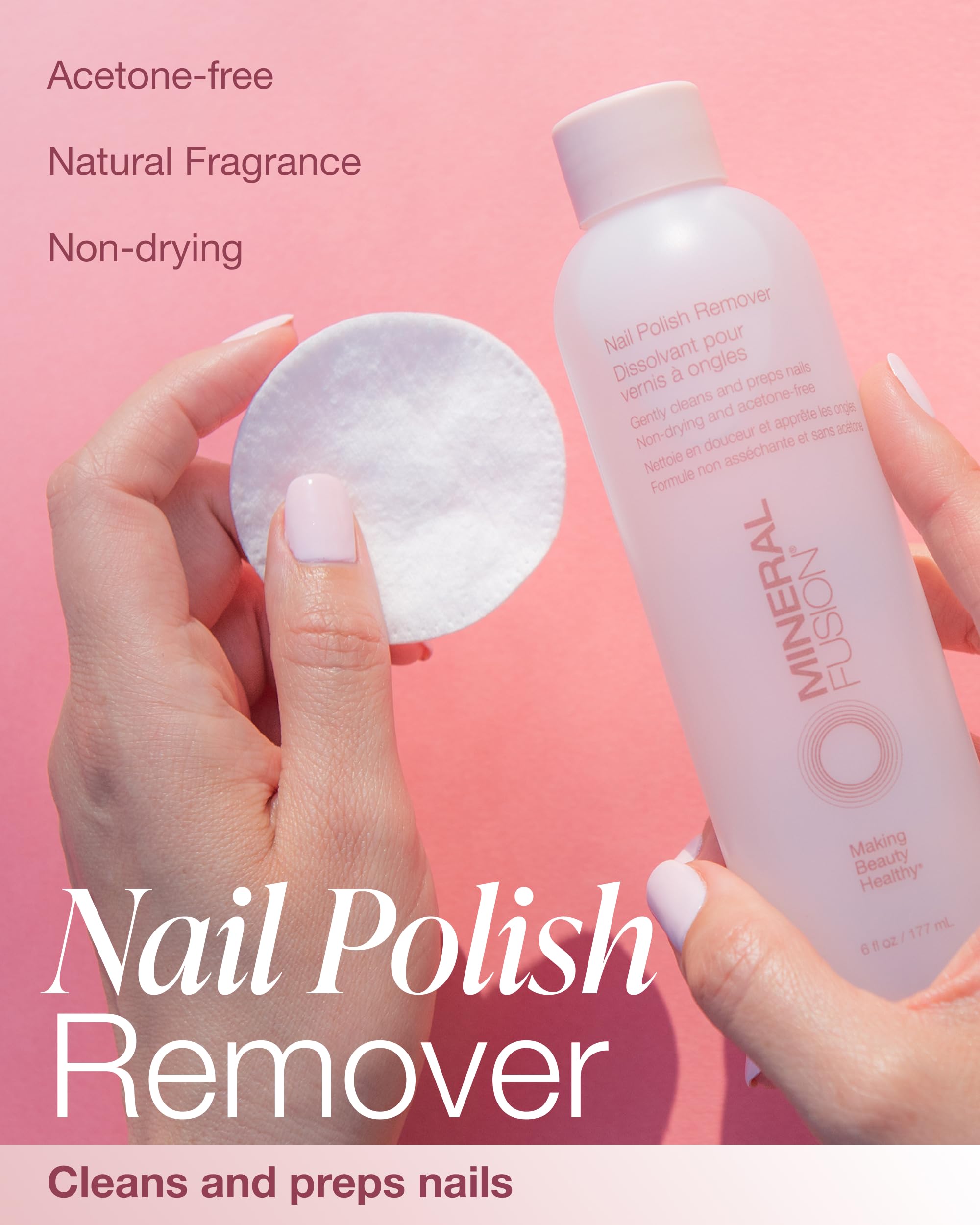 Mineral Fusion liquid drop texture close-up showing gentle non-drying formula