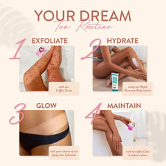 MINETAN BODY.SKIN tan texture on skin showing hydrating bronzed finish and natural look
