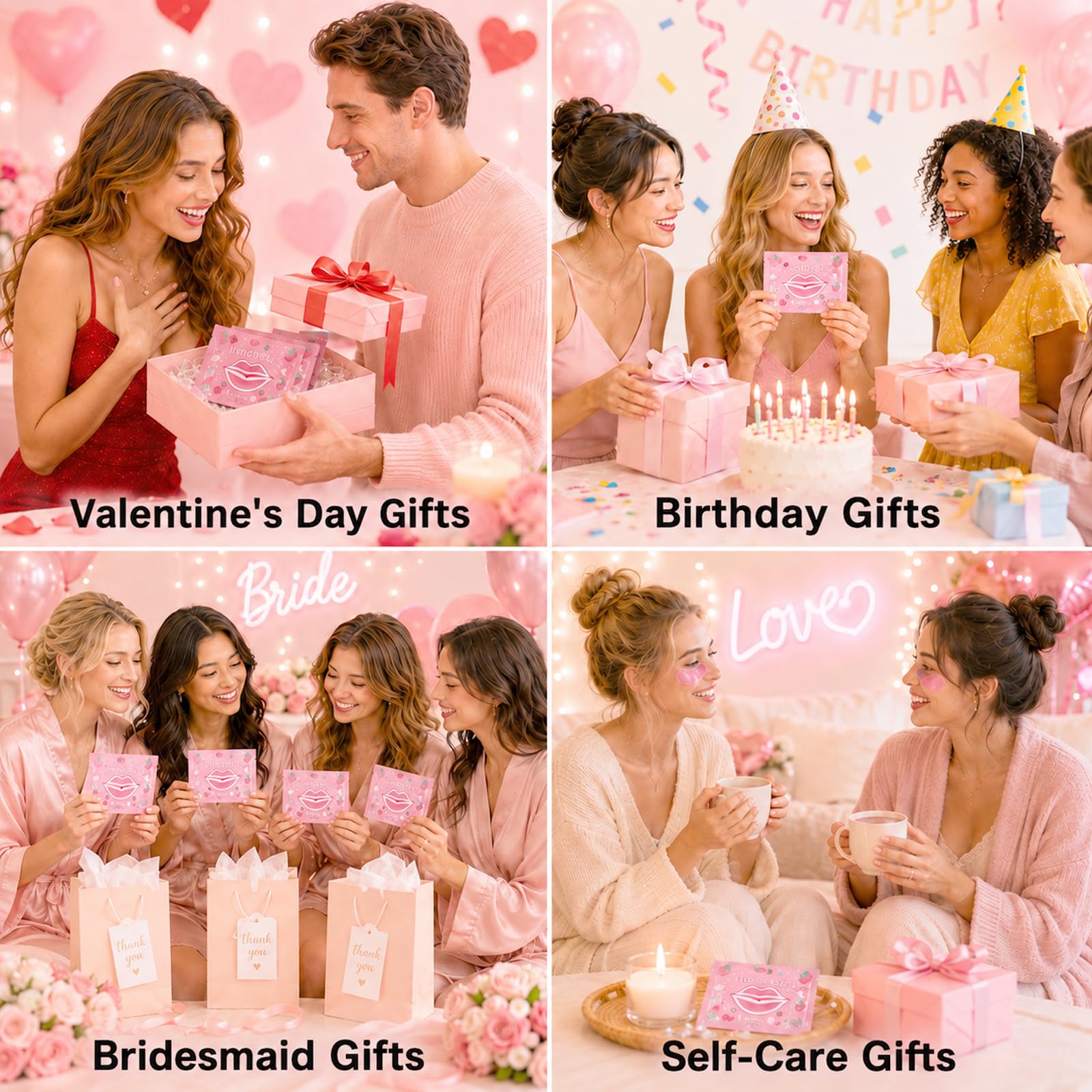Minfei party favors styled on bachelorette table emphasizing gift-ready appeal
