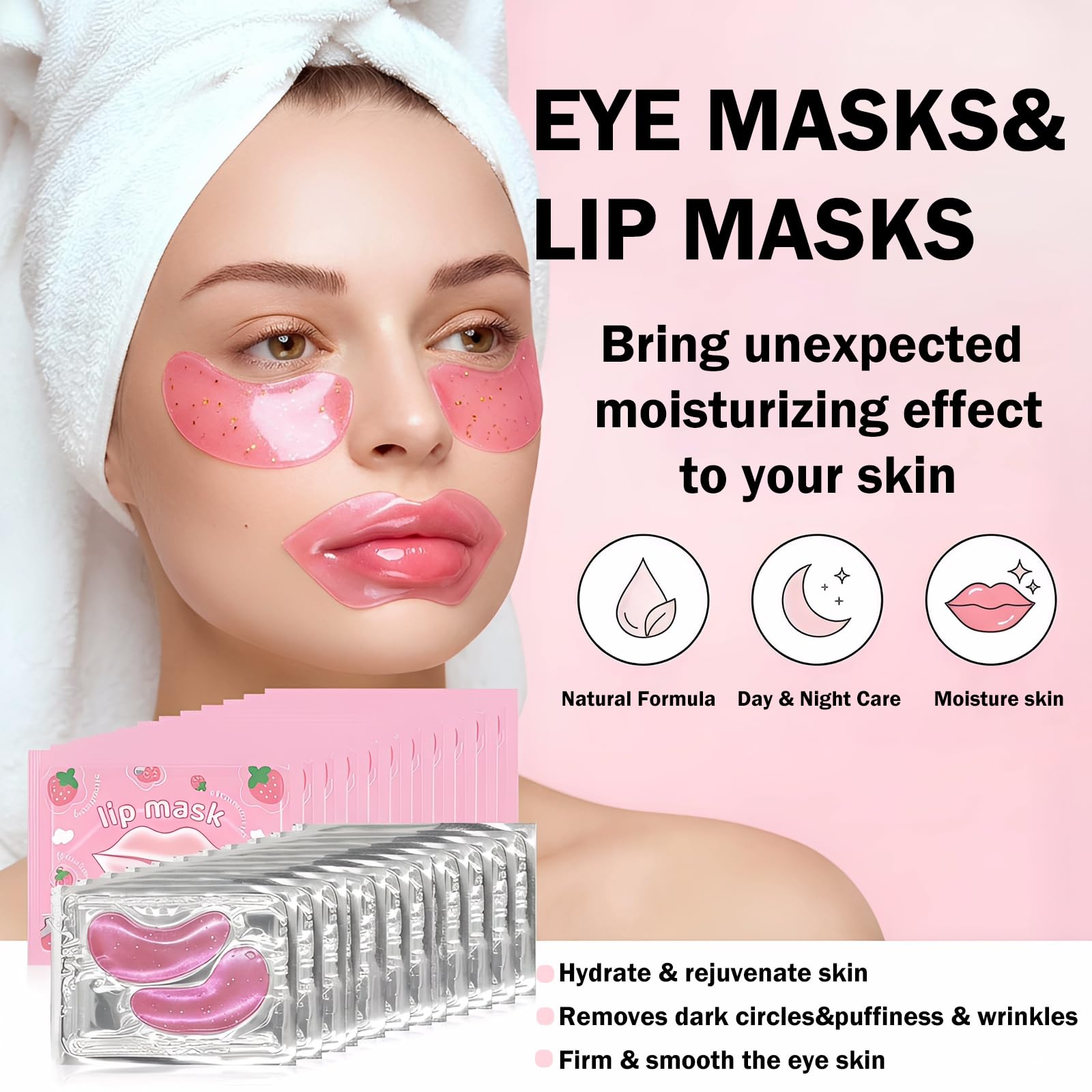 Minfei under-eye mask close-up showing hydrogel texture and smoothing benefit