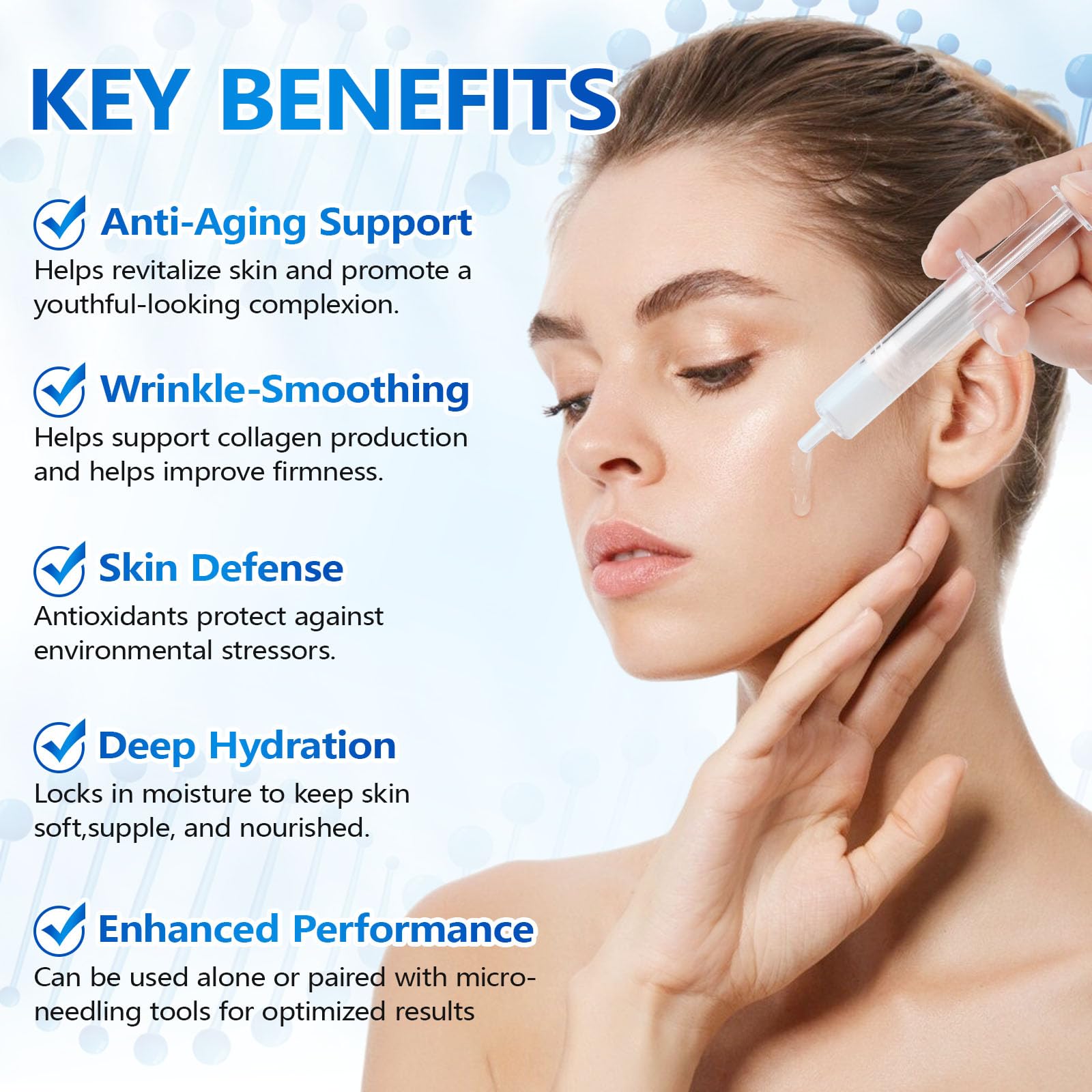 MINGYITUO texture close-up of serum on skin highlighting hydration