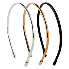 minihope three-pack front view showing black silver gold headbands and neat packaging