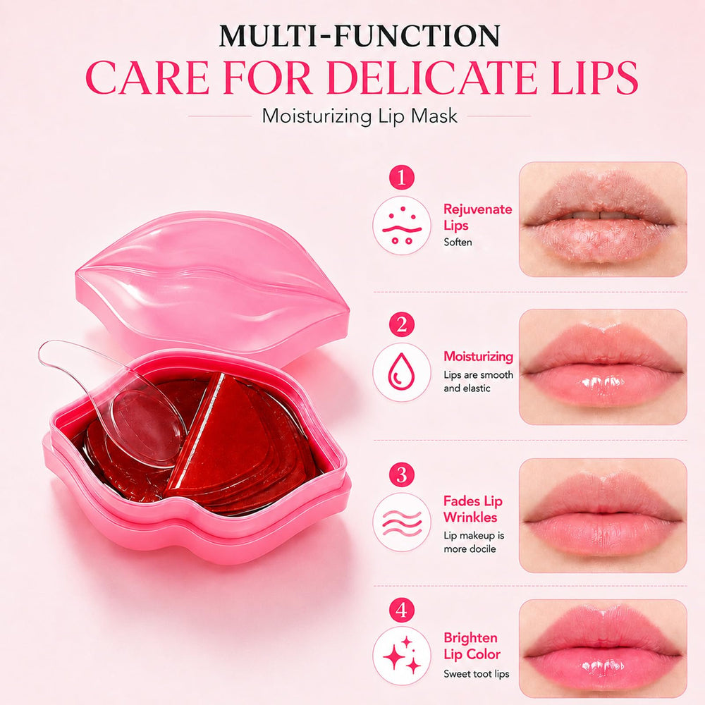 Miniling gel pad applied on lips during use, demonstrating comfortable overnight wear benefit
