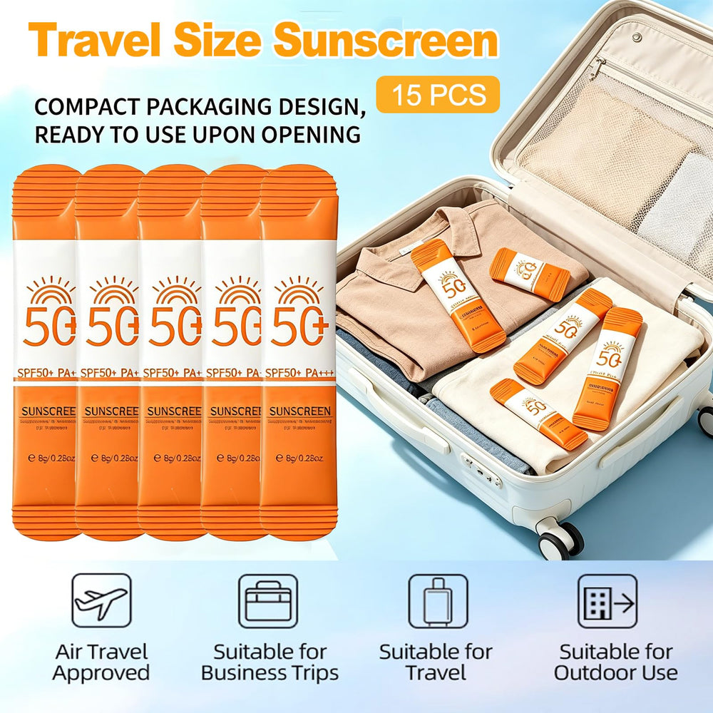 Miniling single sachet close-up displaying compact travel sunscreen and easy-tear seal