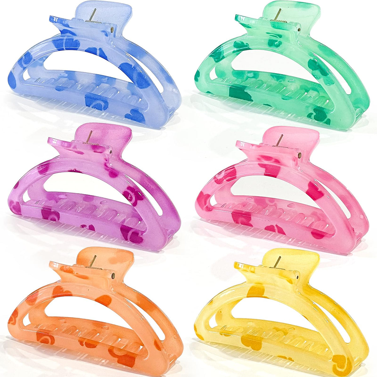 miniluck front view of six colorful clips showing durable finish and variety