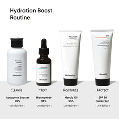 Minimalist bathroom lifestyle shot showing everyday use and organized skincare routine