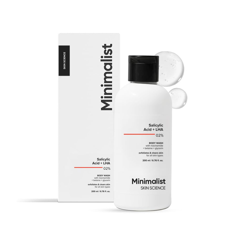 Minimalist front bottle showing label and 2% salicylic acid benefit