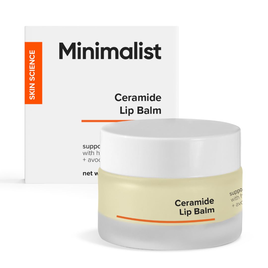 Minimalist ceramide lip balm front packaging showing clean label and tube for easy identification