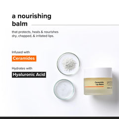 Minimalist ceramide lip balm twist-up detail revealing creamy balm tip for precise application