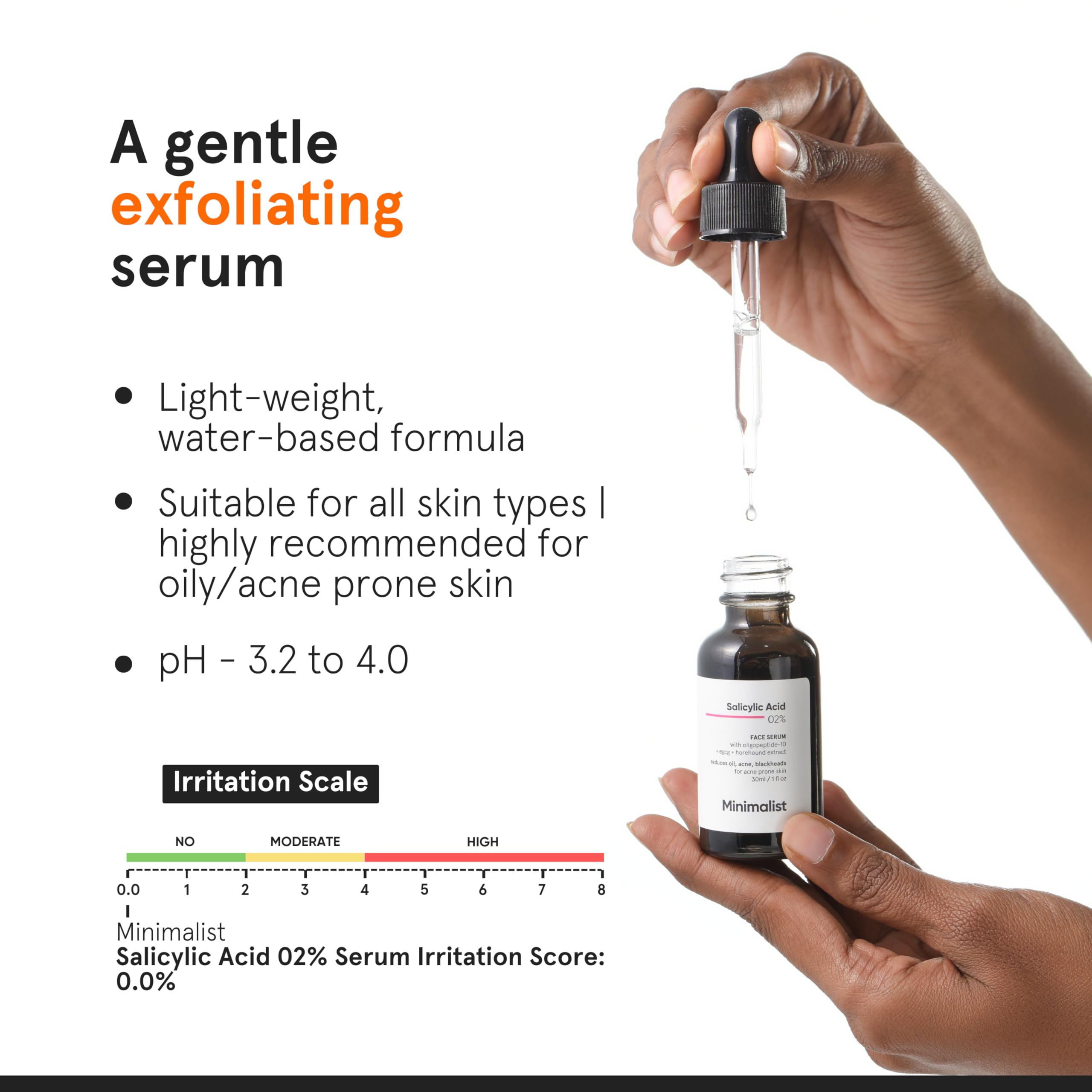 Minimalist dropper dispensing precise serum amount for easy use