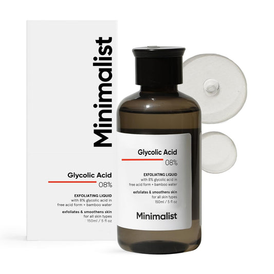 Minimalist bottle front view showing clean label and size benefit