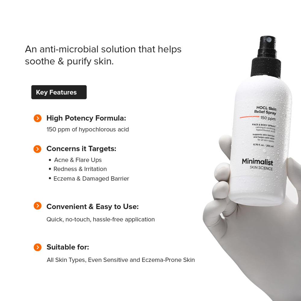 Minimalist bottle held in hand to show 6.76 fl oz size and portability benefit