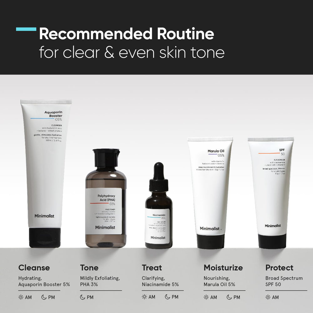 Minimalist serum included in a bathroom routine for gentle daily skincare