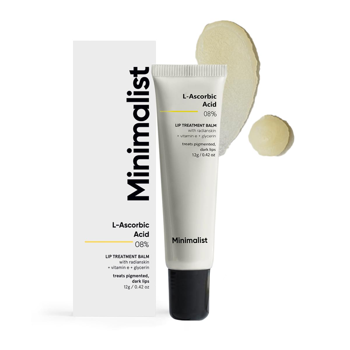 Minimalist front packaging showing product name and benefit