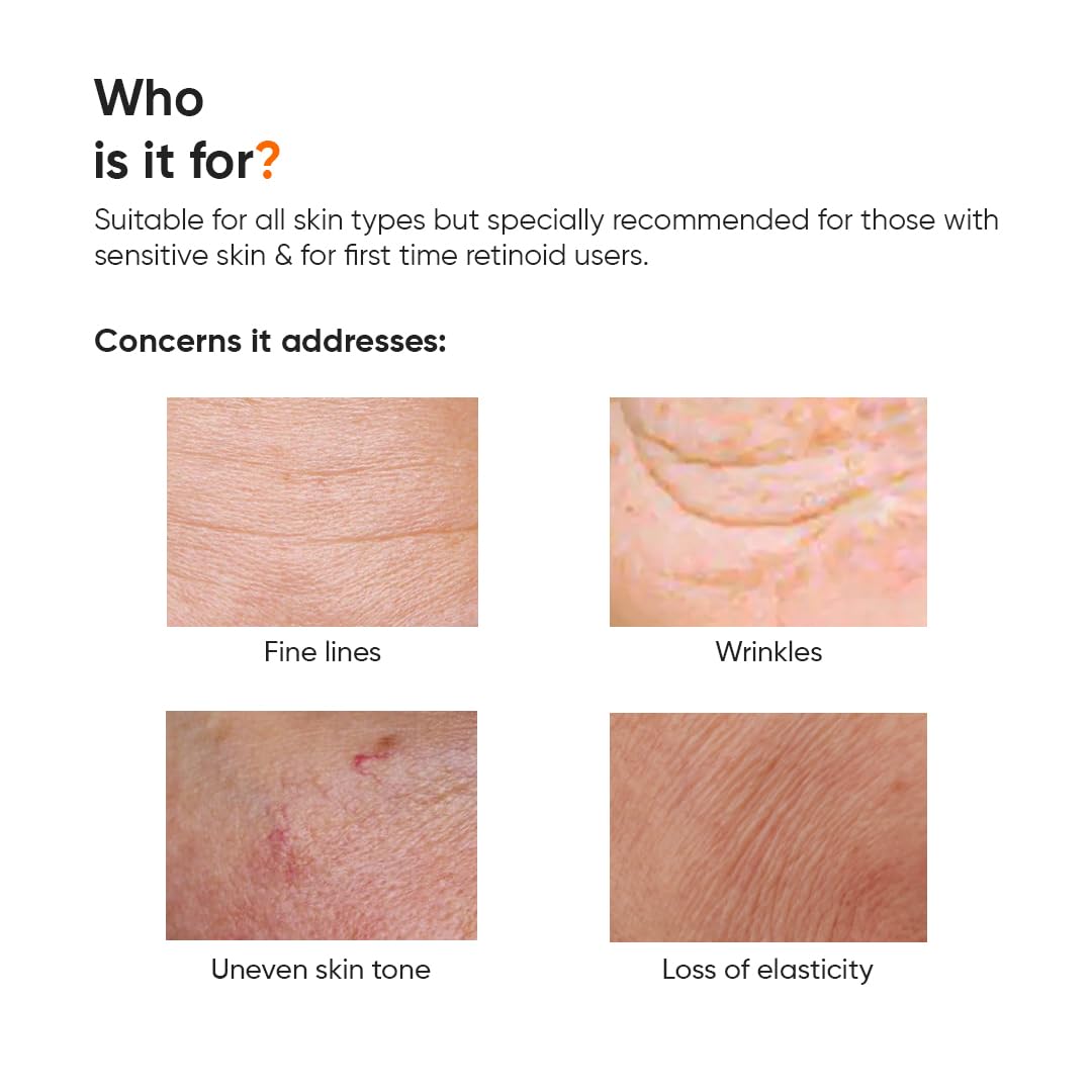 Minimalist retinoid cream label with ingredients list and potency highlighted