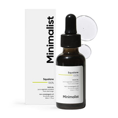Minimalist squalane front bottle showing simple packaging and product clarity for trust