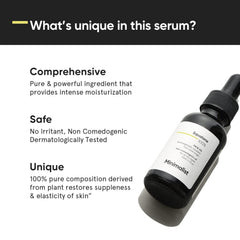 Minimalist squalane in hand scale to show product size and easy travel-friendly use