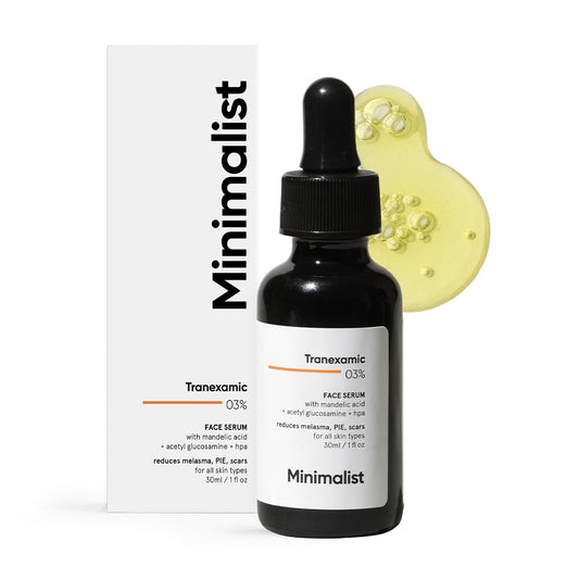 Minimalist bottle front view showing clear label and product benefit