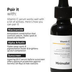 Minimalist graphic before and after showing reduced dark spots benefit