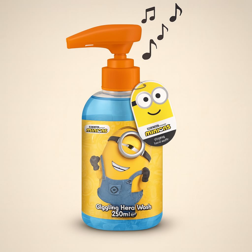 Minions bottle on sink showing convenient countertop placement
