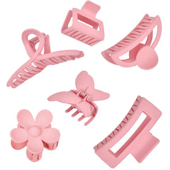 MINMUNJIU front view of six pink clips showing variety and neat storage benefit