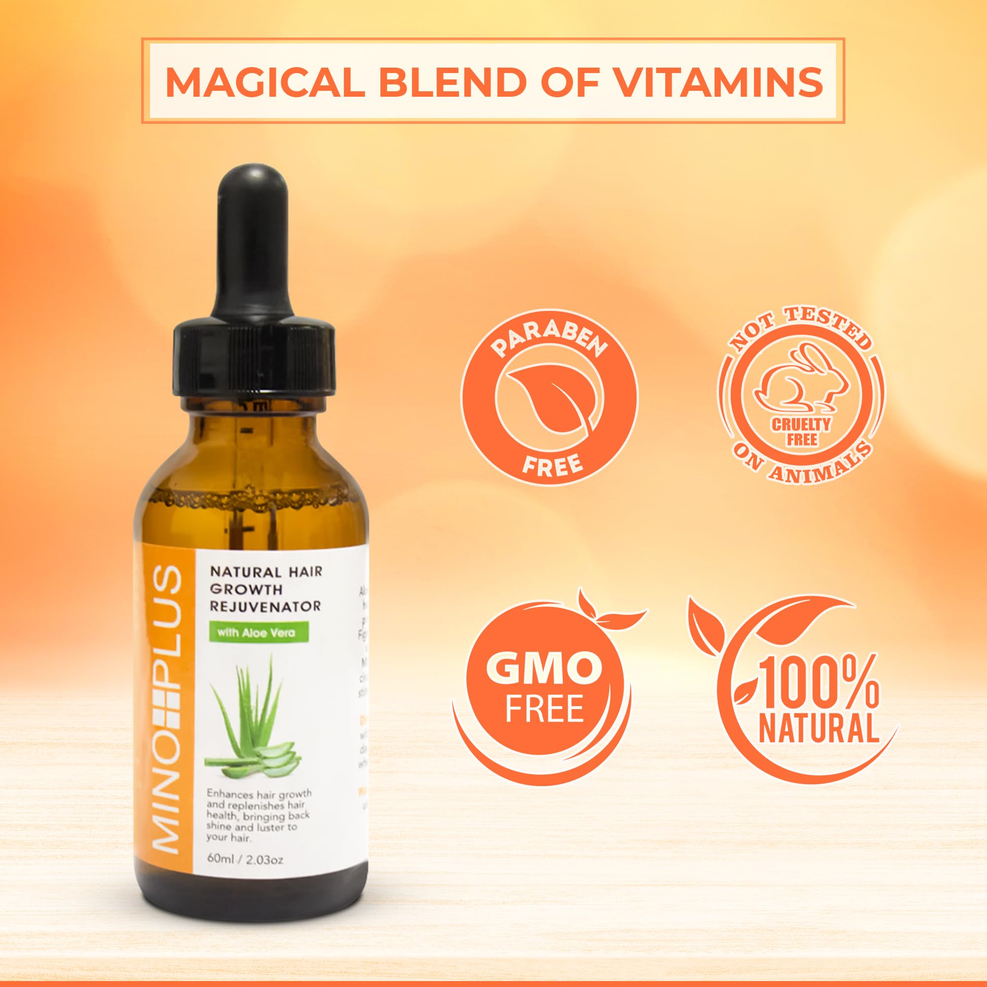 MINO PLUS applying serum to scalp, promotes improved scalp nourishment