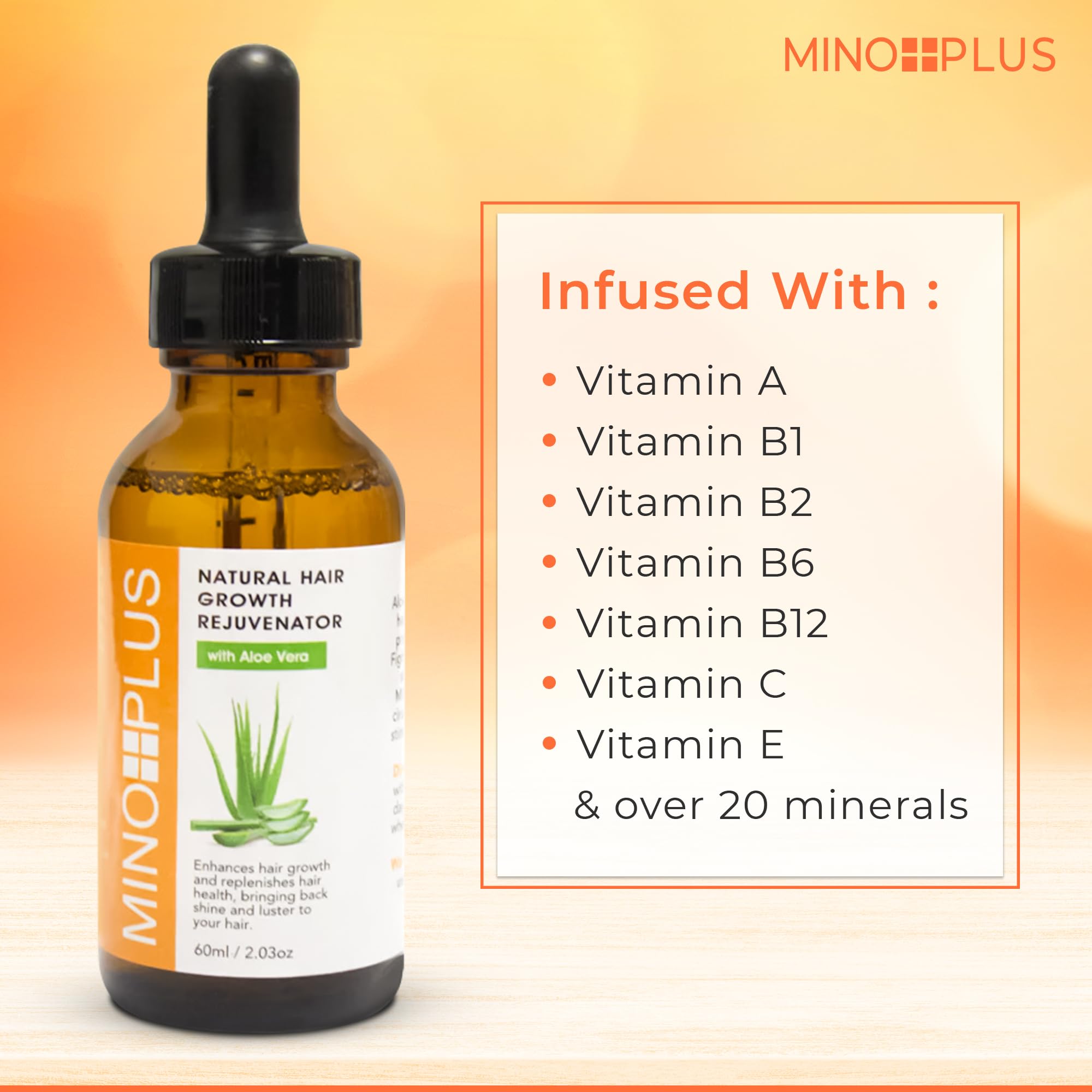 MINO PLUS close-up of aloe ingredient, emphasizes soothing hydration