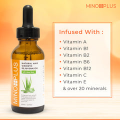 MINO PLUS close-up of aloe ingredient, emphasizes soothing hydration