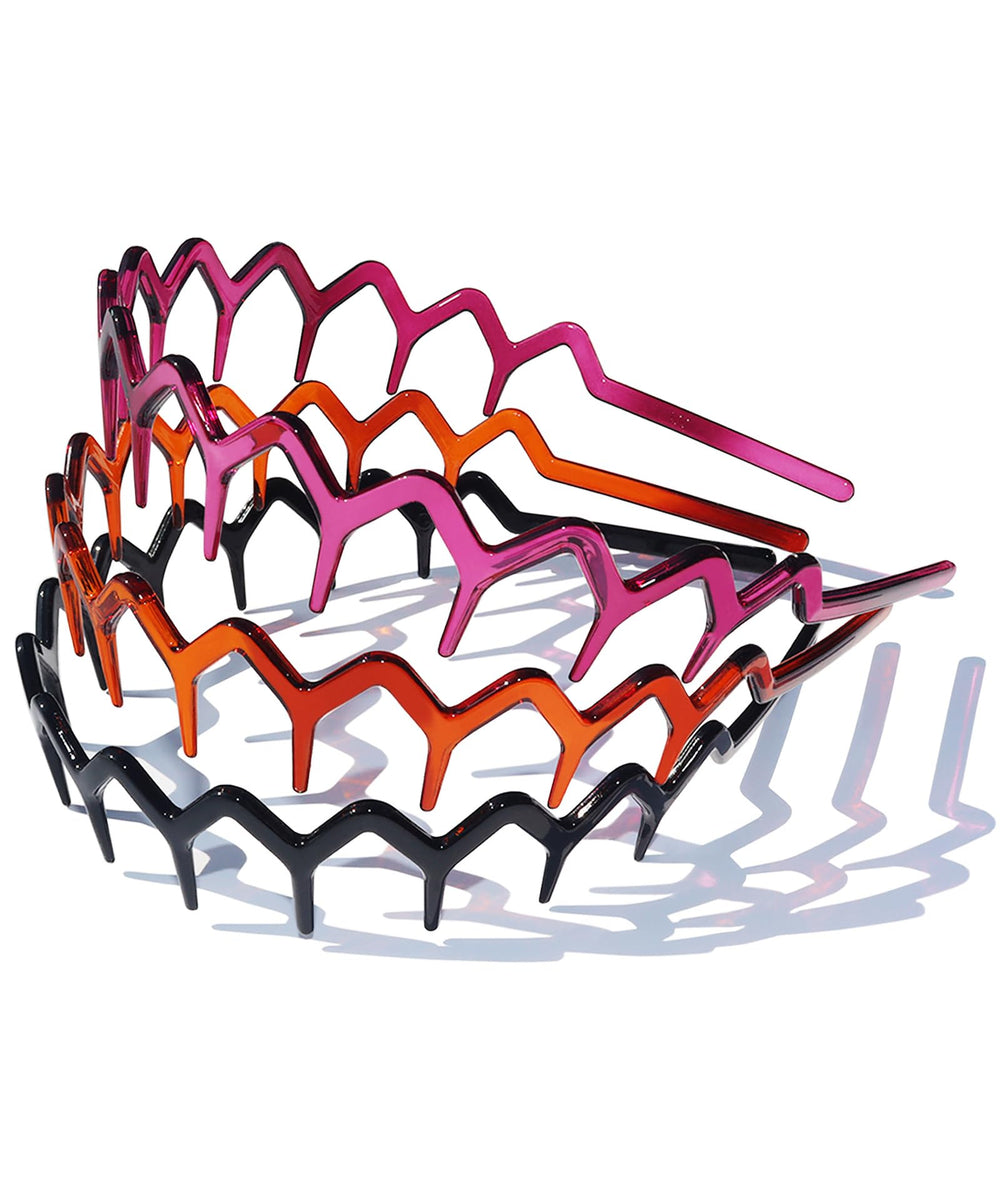 MinZudada front view of three headbands showing colors and fit benefit