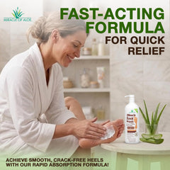 Miracle of Aloe before and after feet comparison showing reduced cracking benefit