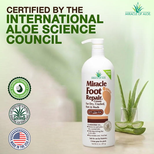 Miracle of Aloe cream texture close-up highlighting rich aloe formula for softening skin