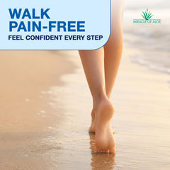 Miracle of Aloe stick beside socks showing overnight use for enhanced moisture retention