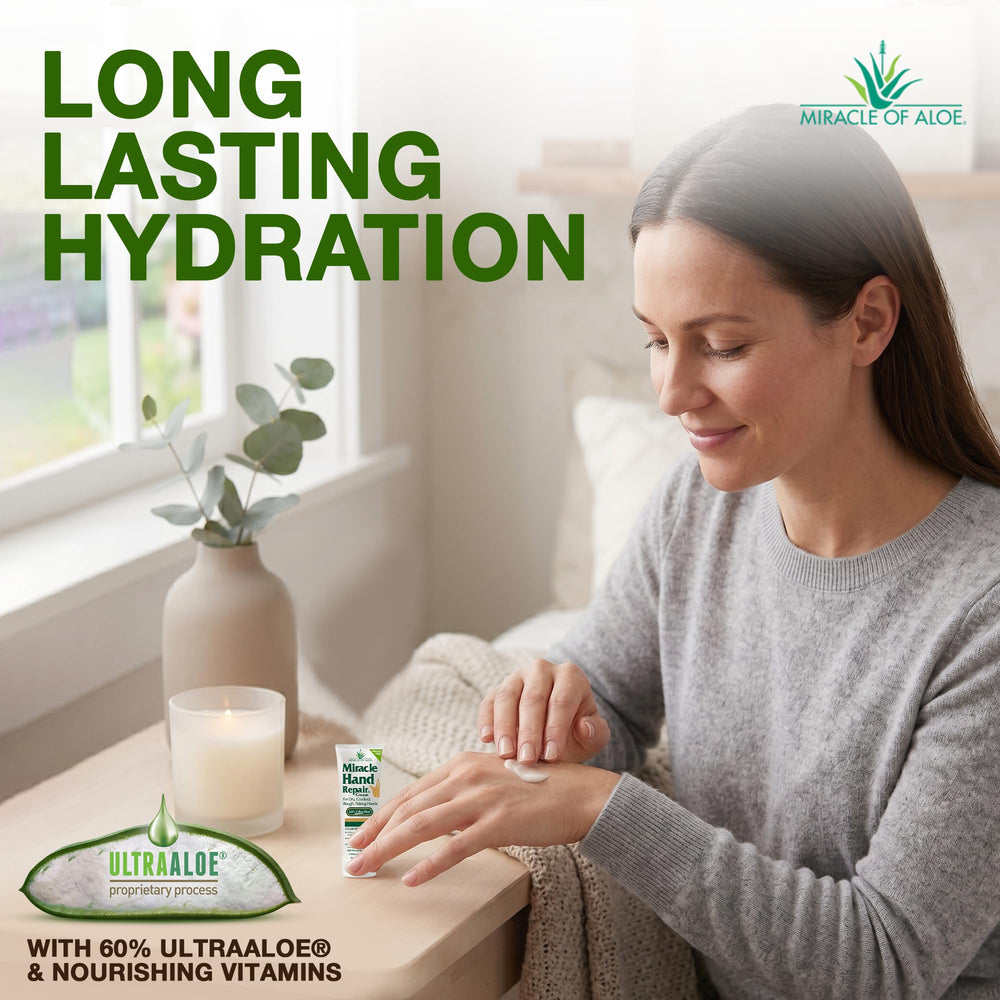 Miracle of Aloe used with gloves overnight to support intensive repair