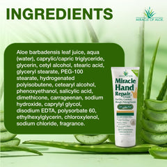 Miracle of Aloe next to a hand to show compact 1 oz travel size