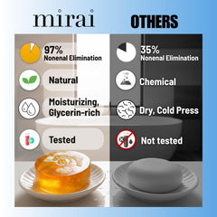 Mirai persimmon extract bottle detail illustrating concentrated tannin source