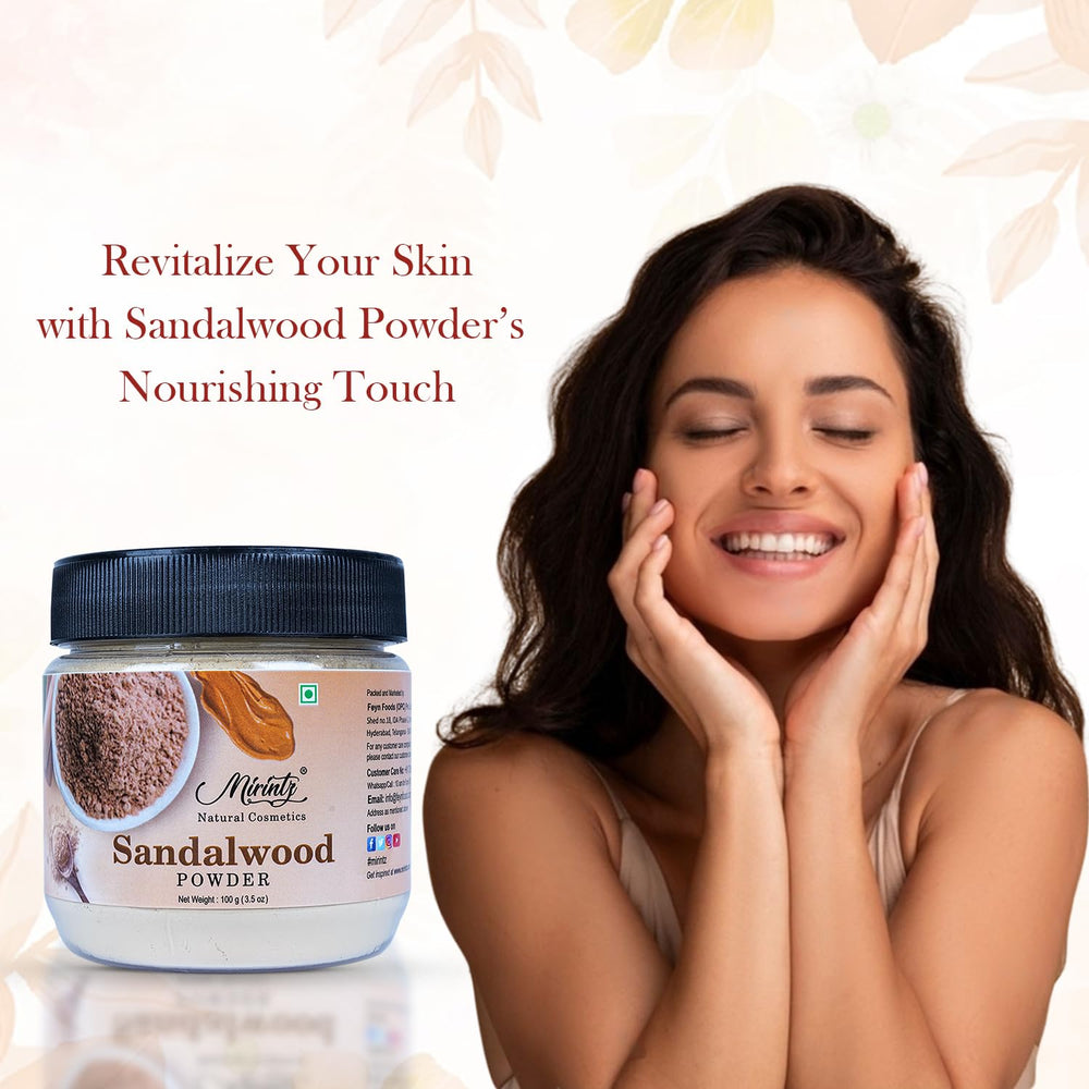 Mirintz sandalwood fine texture close-up highlighting smooth powder for easy masks
