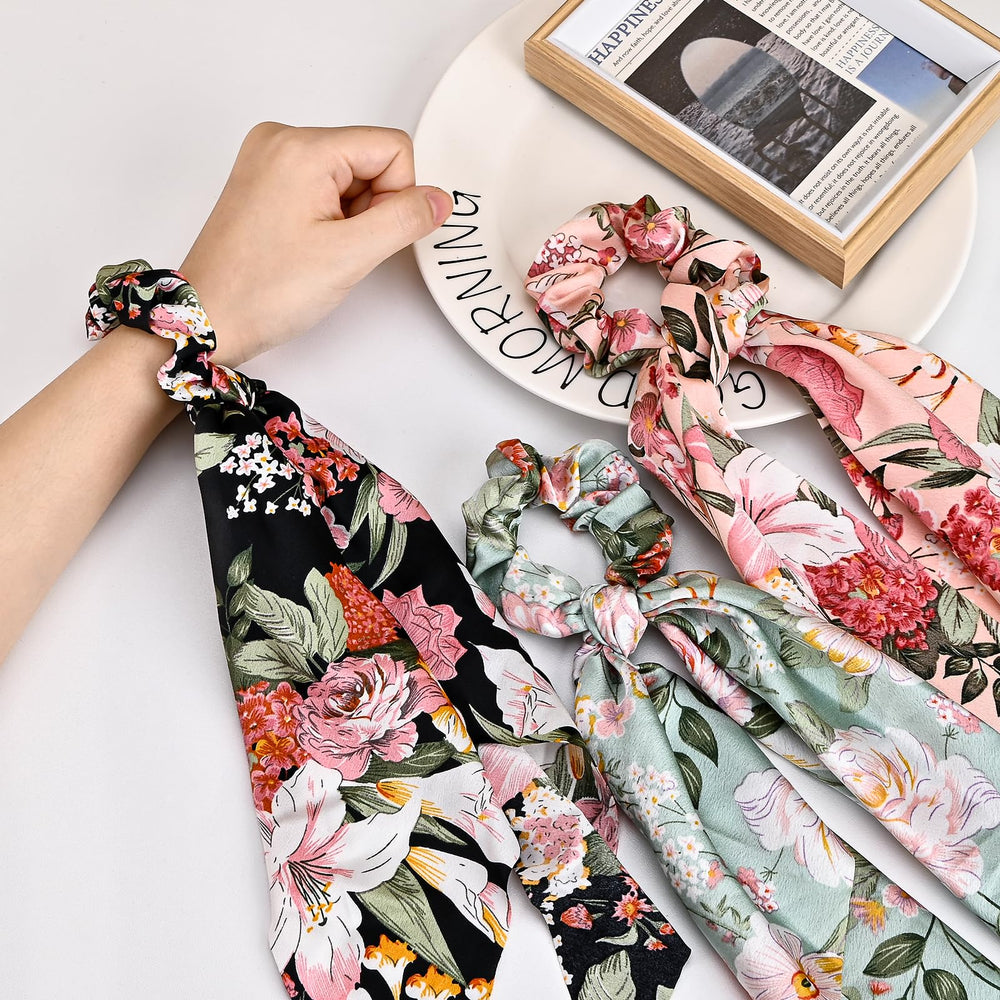 Mirlern scrunchie held in hand for size comparison showing compact travel-friendly design