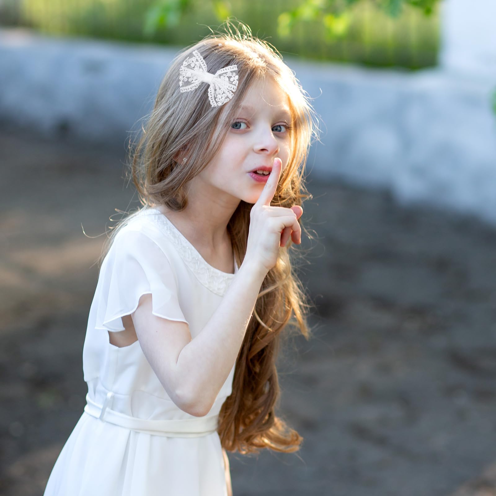 Miroksh bow in child's hair demonstrating pretty styling and comfortable wear
