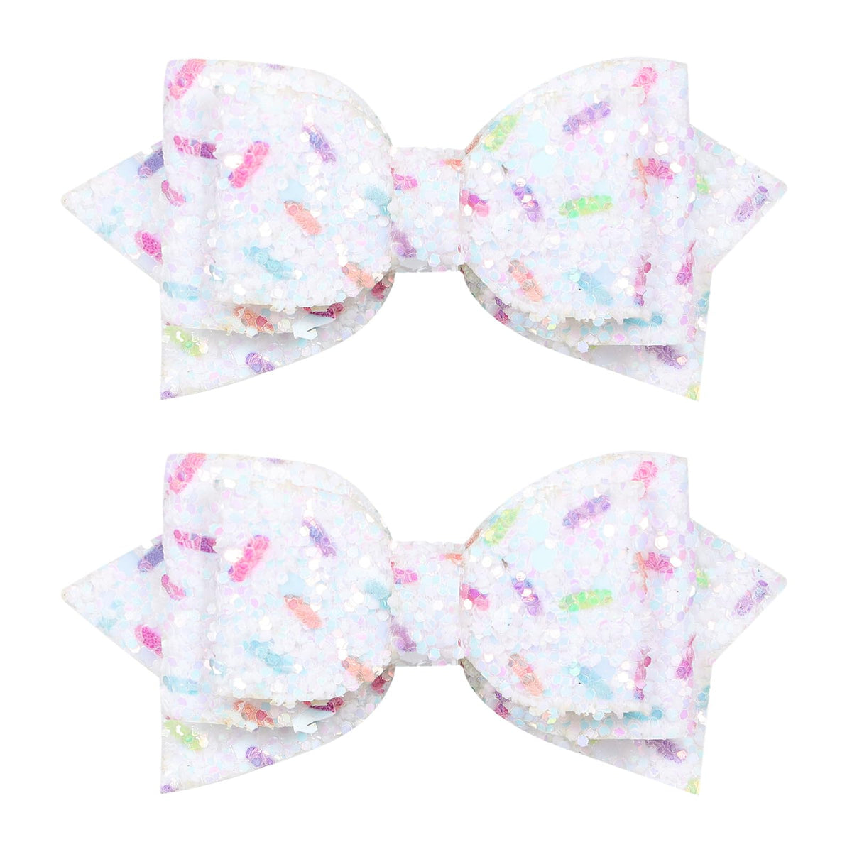 Miroksh front view of glitter sprinkle bows showing festive design and gift-ready look