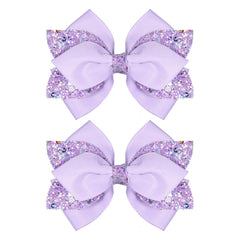 Miroksh front view of glitter purple bow clip showing elegant sparkle and instant style